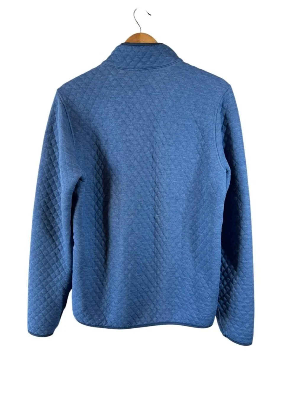 Marine Layer Corbet Quilted Pullover Blue Snap Mock Neck Mens Size M